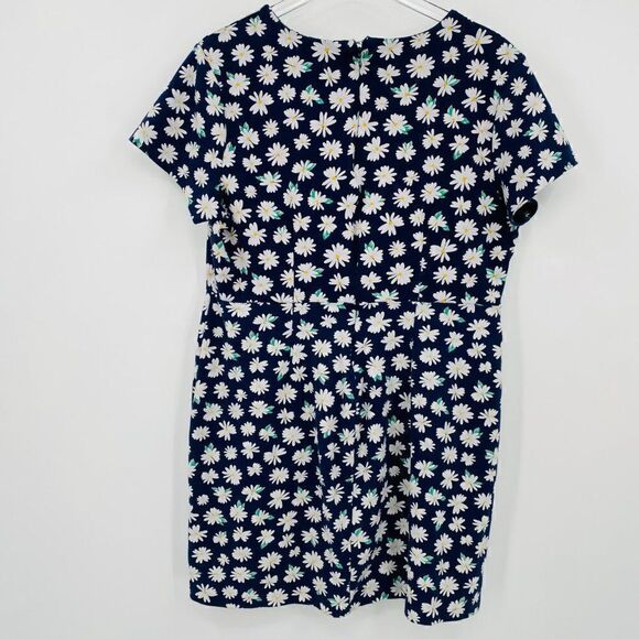 Old Navy Size XL Navy Blue Daisy Floral Print Short Sleeve Stretch Knit Dress - Picture 9 of 9
